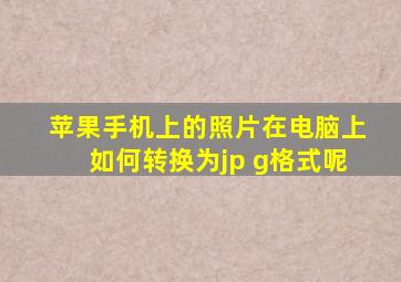 苹果手机上的照片在电脑上如何转换为jp g格式呢